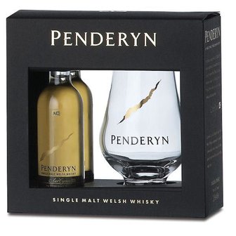 Penderyn Single Malt Mini giftpack 2x5cl + Glas