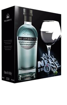 The London N&deg;1 Gin 47% 70cl + glas Giftpack