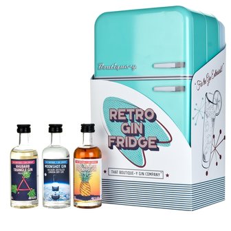 Retro Gin Fridge Mini Gin Set 46% 8x5cl