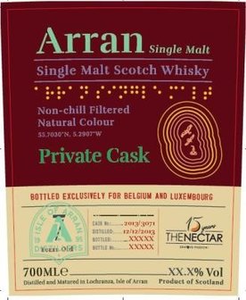 The Arran Malt 2013 7 Years Single Cask 3071 Whisky 60.1% 70cl