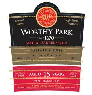 Worthy Park 2006-2021 15y - for The Nectar 54% 70cl