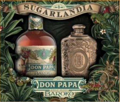 Don Papa Baroko Rum 40% 70cl Hipflask Giftpack - PRE ORDER 2022