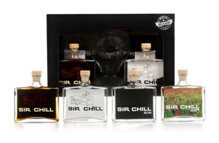 Sir Chill Discovery pack met glas 39,43% 4x10cl Giftbox