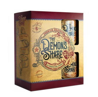 The Demon&#039;s Share 6y Rum + 2 cups - Giftpack - 40% - 70cl