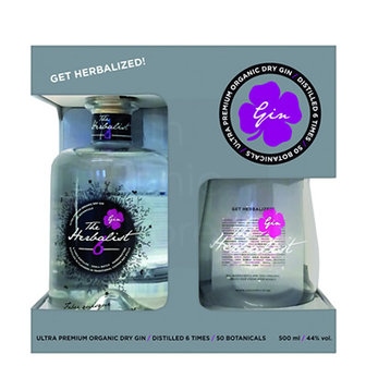 Giftpack The Herbalist Gin 50cl + glas