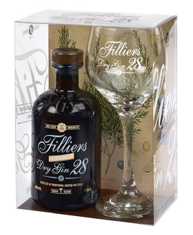 Filliers Classic Dry Gin 28 50cl + glas Giftpack