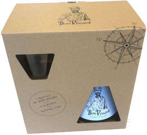 Bon Vivant Gin 46% 50cl Giftbox