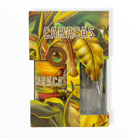 Caracas Club Nectar Rum 40% 70cl Glas Giftpack