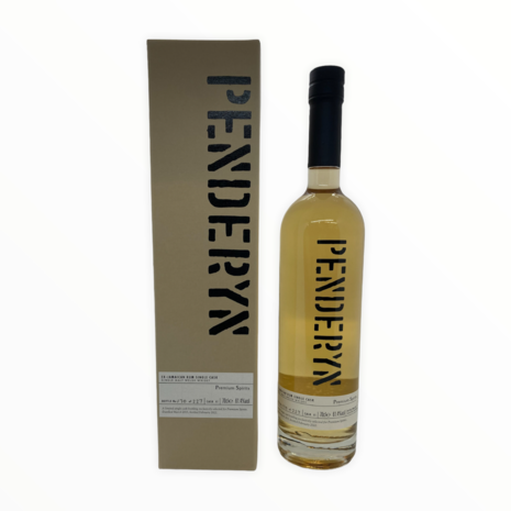 Penderyn Single Malt Welsh Whisky - ex-Jamaican rum single cask - standing