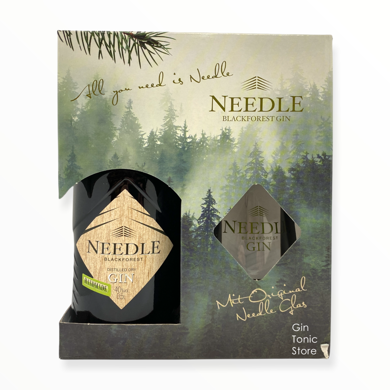Needle Blackforest Gin 40% 50cl Giftpack online kopen - GinTonicStore